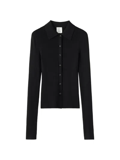Almada Label Buttoned Cardigan In Black