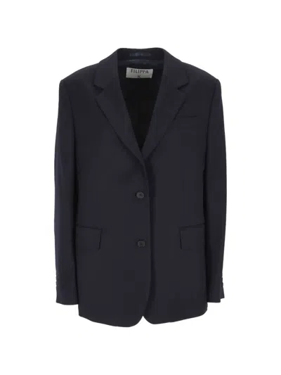 Filippa K Buttoned Pocket Jacket In Blue