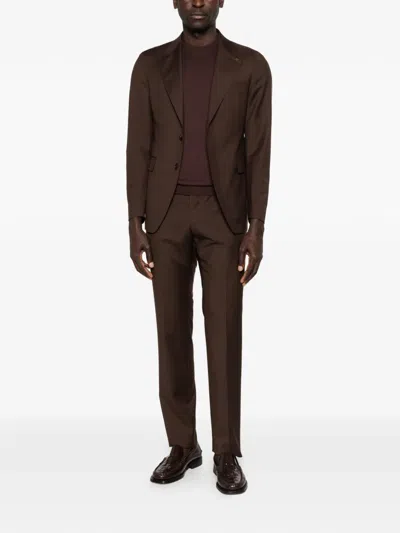 Tagliatore Buttoned Suit In Brown