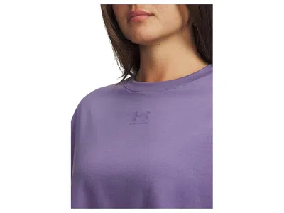 Under Armour Rival Boxy T-shirts Solid In Purple
