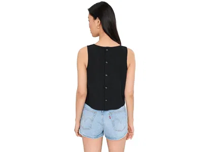Toad And Co Taj Hemp Button Back Tank Top In Black