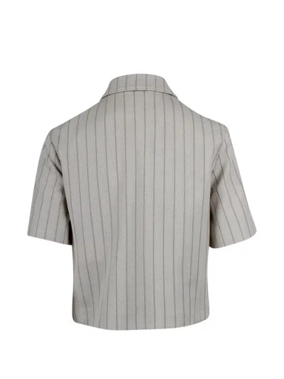 Max Mara Striped Jacket In Gray