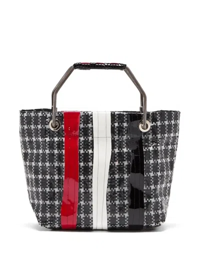 Plan C Glossy Technical Tote In Black