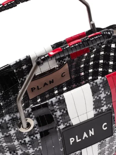 Plan C Glossy Technical Tote In Black