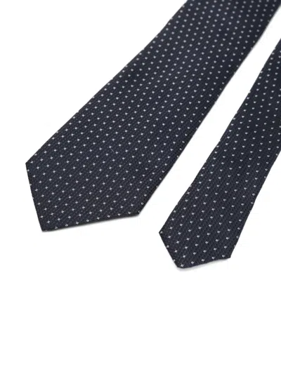 Canali Patterned Tie In Blue