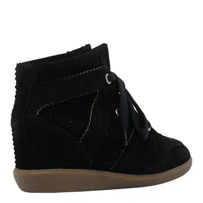 Isabel Marant Bobby Suede Wedge Sneakers In Black