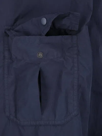 Aspesi Button Front Jacket In Blue