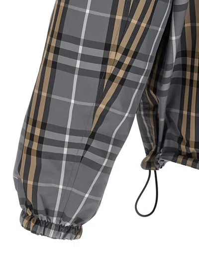 Burberry Mens Wave Blue Ip Check Reversible Check Hooded Anorak Jacket In Brown