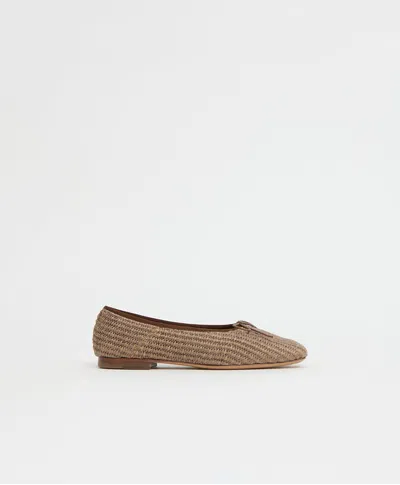 Mansur Gavriel Square Toe Ballerina Flats Anise In Brown