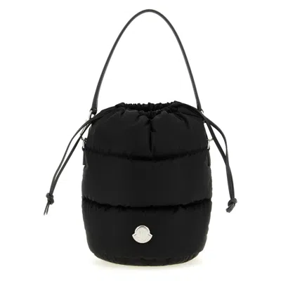 Moncler Caradoc Fabric Bucket Bag With Adjustable Strap In Black