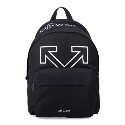 Off-white Heritage Mini Backpack With Front Pocket And Logo Print In Black