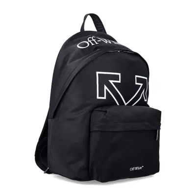 Off-white Heritage Mini Backpack With Front Pocket And Logo Print In Black