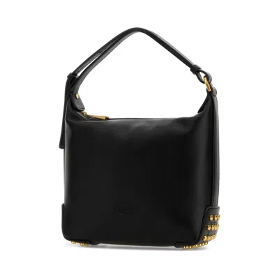 Tod's Metal Dots Mini Leather Shoulder Bag In Black