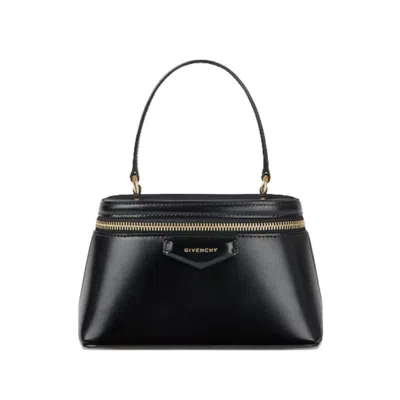 Givenchy Vanity Antigona Leather Handbag With Lettering Logo On The Front In Black