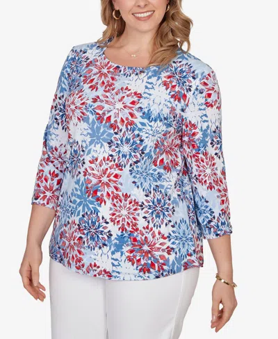 Ruby Rd. Plus Size Floral Medallion Knit Top In Multi