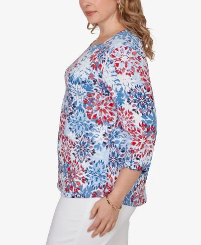 Ruby Rd. Plus Size Floral Medallion Knit Top In Multi