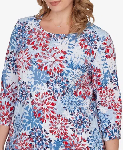 Ruby Rd. Plus Size Floral Medallion Knit Top In Multi