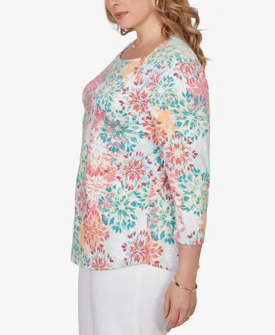 Ruby Rd. Plus Size Floral Medallion Knit Top In Multi