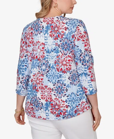 Ruby Rd. Plus Size Floral Medallion Knit Top In Multi