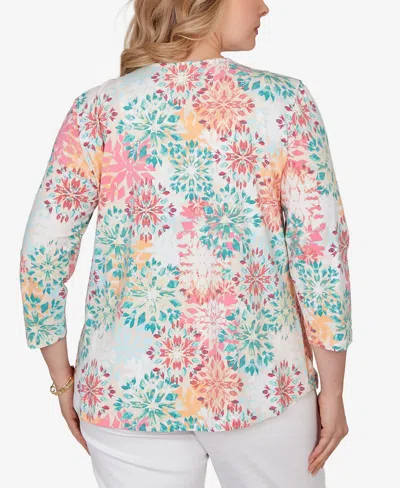 Ruby Rd. Plus Size Floral Medallion Knit Top In Multi