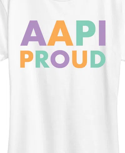 Hybrid Apparel Plus Size Instant Message Aapi Proud Graphic T-shirt In White