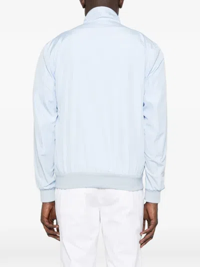 Kiton High Collar Jacket Snap Buttons In Blue