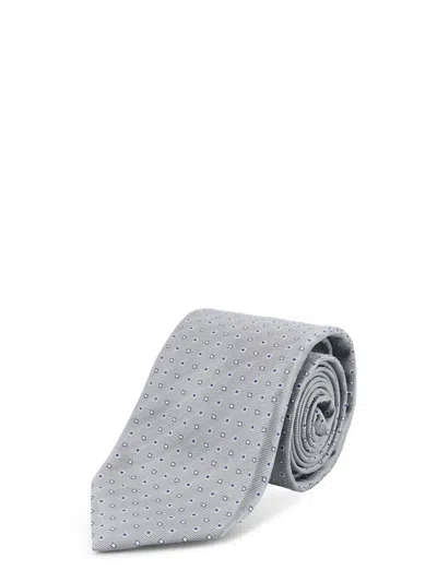 Kiton Dotted Tie In Gray
