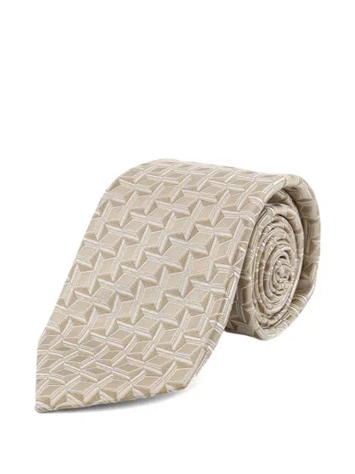 Kiton Patterned Tie In Gray