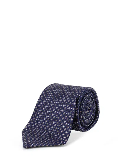 Kiton 기하학 패턴 넥타이 In Blue