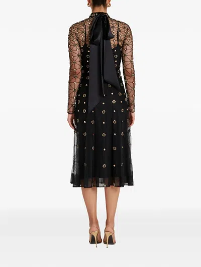 Temperley London 크로스본 래티스 이브닝 드레스 In Black
