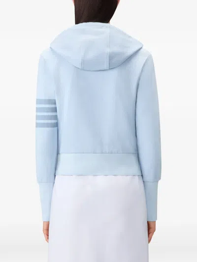 Thom Browne 4-바 루프백 후디 In Blue