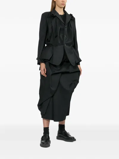 Comme Des Garçons 랩 어라운드 미디 스커트 In Black