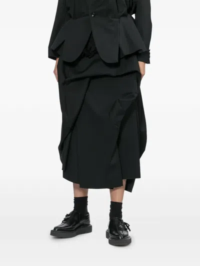 Comme Des Garçons 랩 어라운드 미디 스커트 In Black