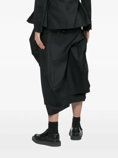 Comme Des Garçons 랩 어라운드 미디 스커트 In Black