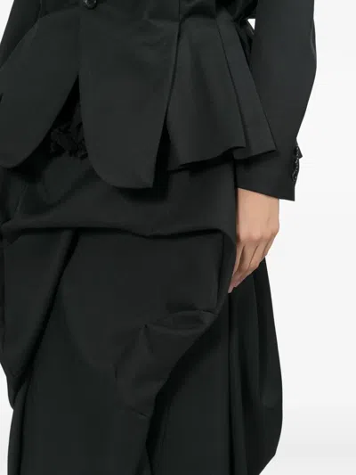 Comme Des Garçons 랩 어라운드 미디 스커트 In Black