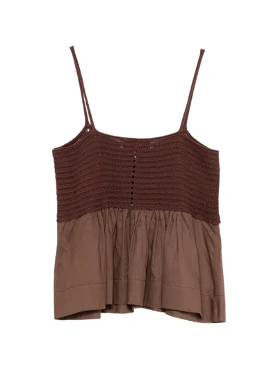 Jucca 크로셰 탑 In Brown