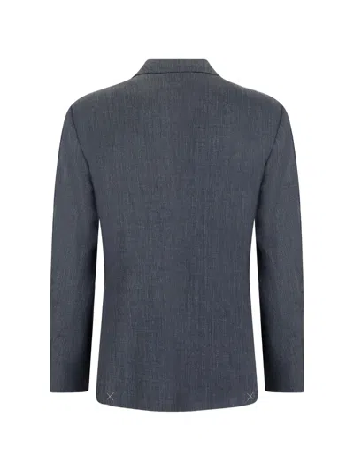 Canali Double-breasted Blazer In Blue