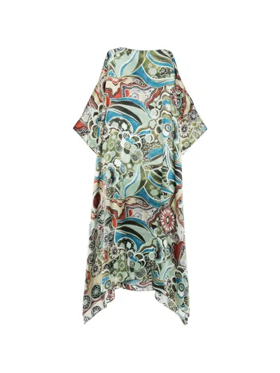Dolci Follie Mixed Pattern Maxi Kaftan In Multi