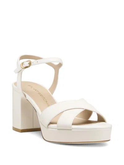 Stuart Weitzman Dayna Ankle Strap Platform Sandal In White