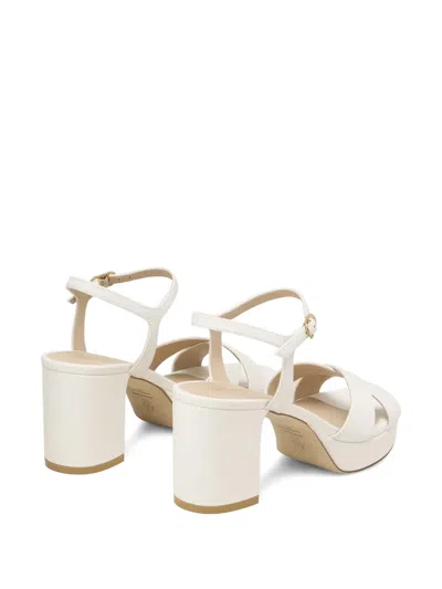 Stuart Weitzman Dayna Ankle Strap Platform Sandal In White