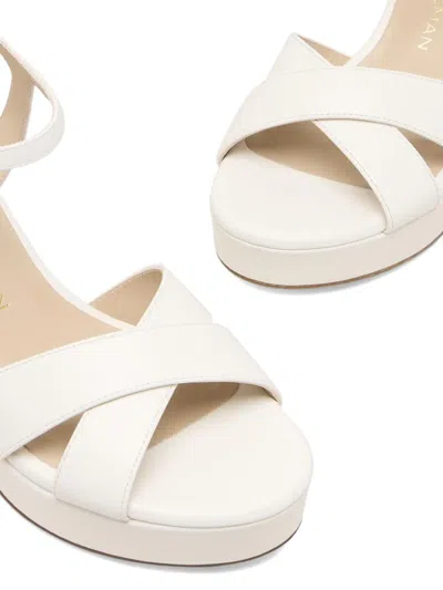 Stuart Weitzman Dayna Ankle Strap Platform Sandal In White
