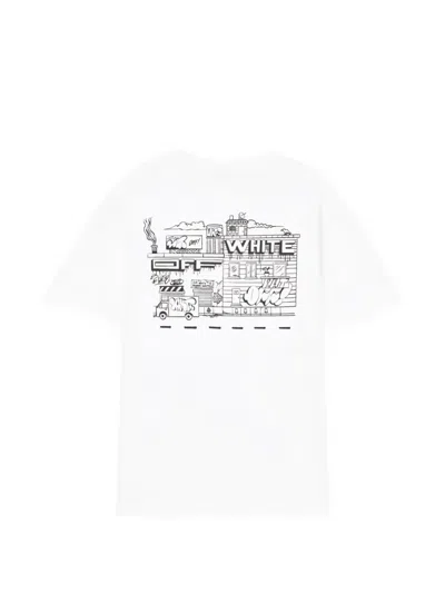 Off-white 그래피티 티셔츠 In White