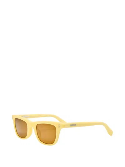 Jacquemus Square-frame Sunglasses In Yellow
