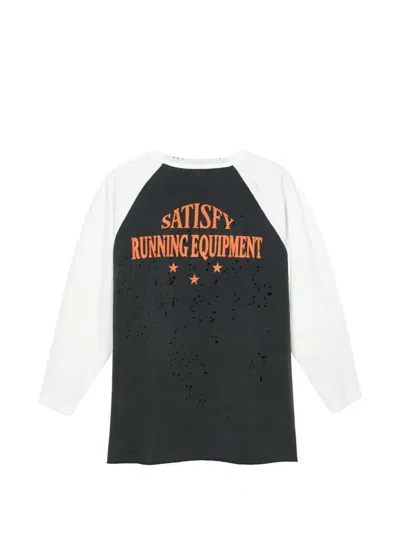 Satisfy Mothtech Distressed Three-quarter Sleeve T-shirt In Green
