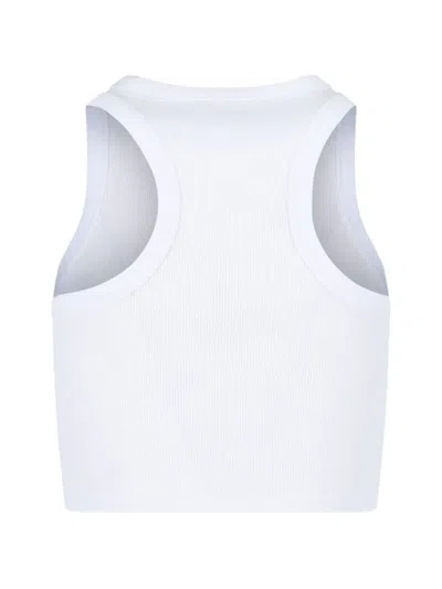 Givenchy White Sleeveless Top With Logo Lettering On The Front In Cotton Stretch Woman In White