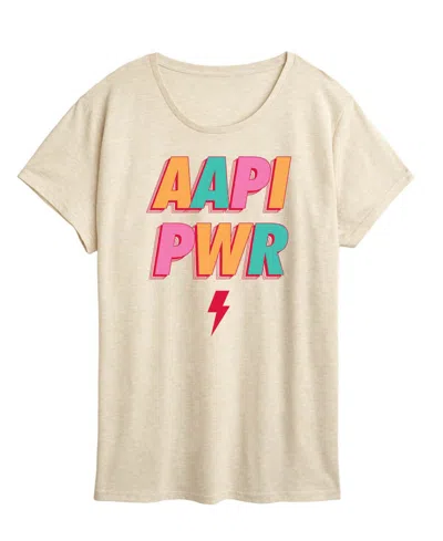 Hybrid Apparel Plus Size Instant Message Aapi Power Graphic T-shirt In Neutral