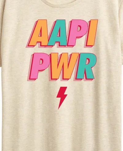 Hybrid Apparel Plus Size Instant Message Aapi Power Graphic T-shirt In Neutral