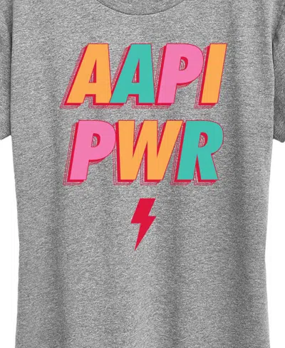 Hybrid Apparel Plus Size Instant Message Aapi Power Graphic T-shirt In Gray