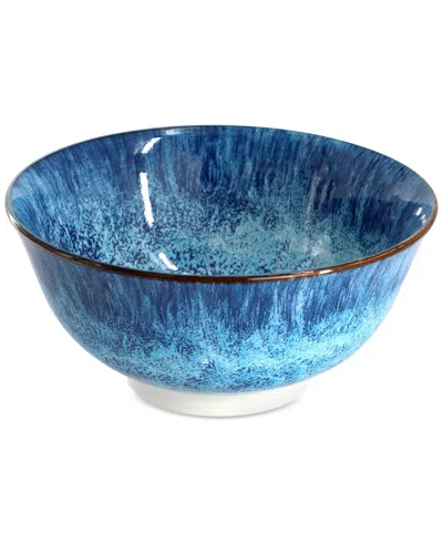 Elama Double Bowl 16 Pc. Dinnerware Set, Service For 4 In Blue