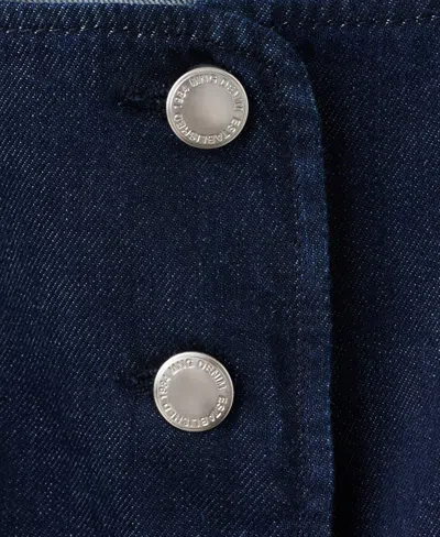 Mango Buttoned Denim Top In Open Blue